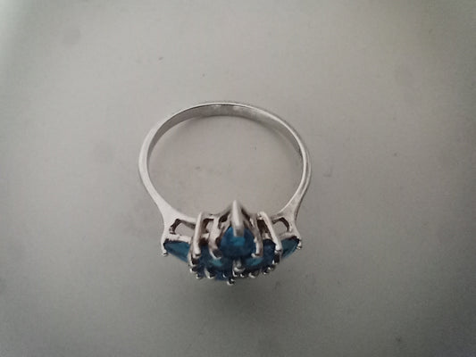 bague argent topaze