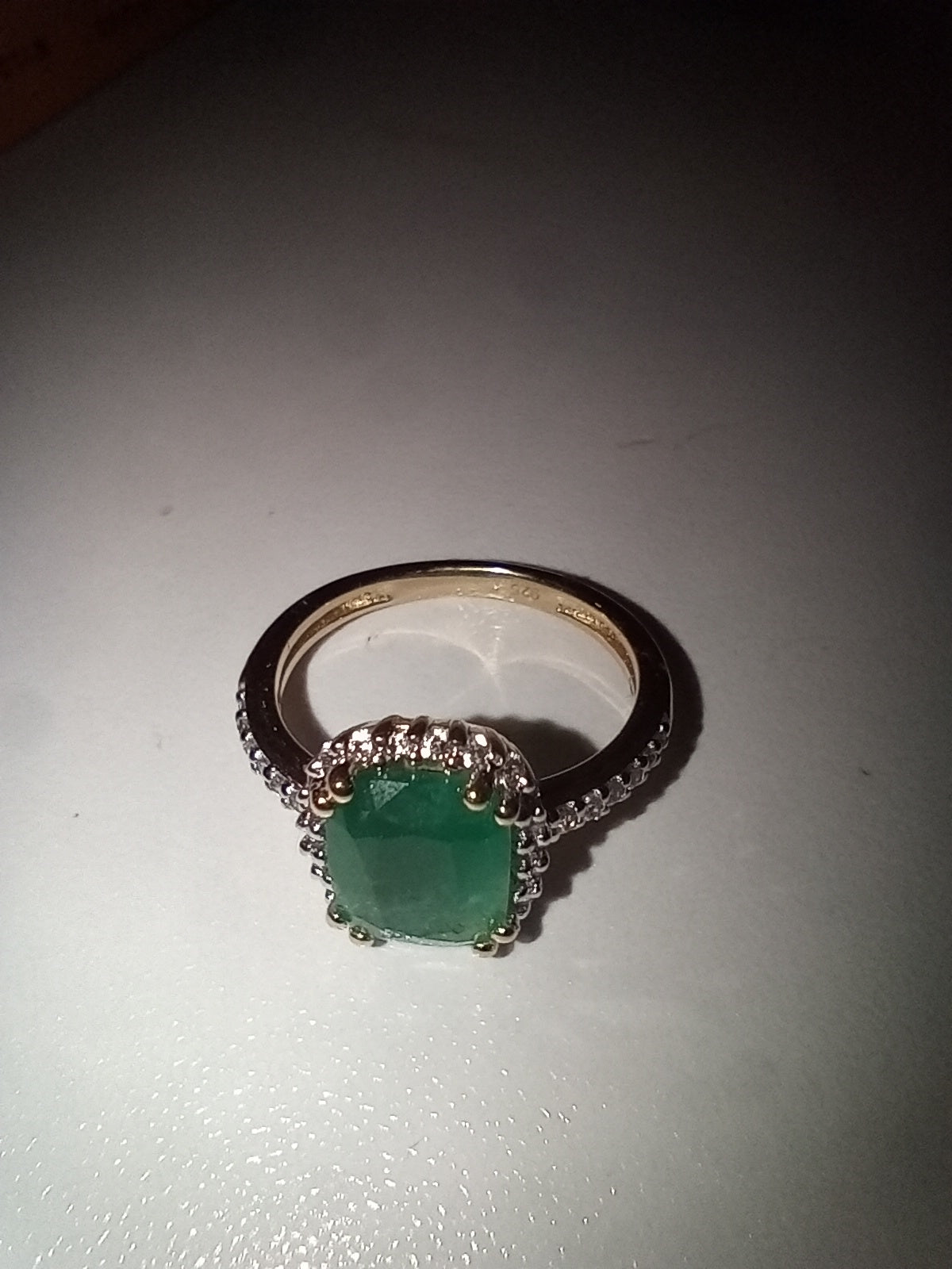 Bague Halo Émeraude & Argent Fin 925