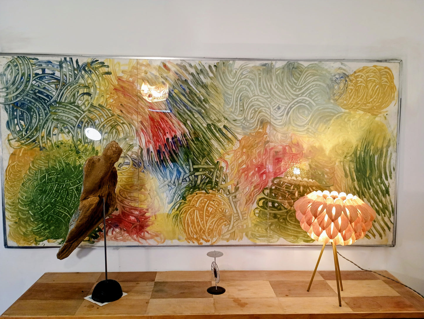 Tableau Abstrait Contemporain  – Énergie Organique & Courbes Entrelacée