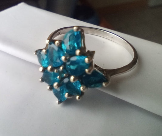 bague argent topaze