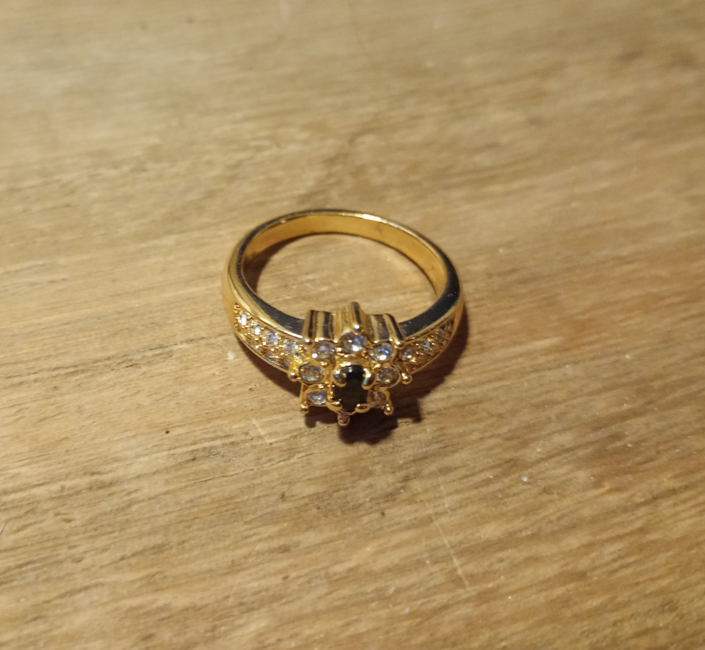 Bague Fleur Royale - Or et Saphir Nuit