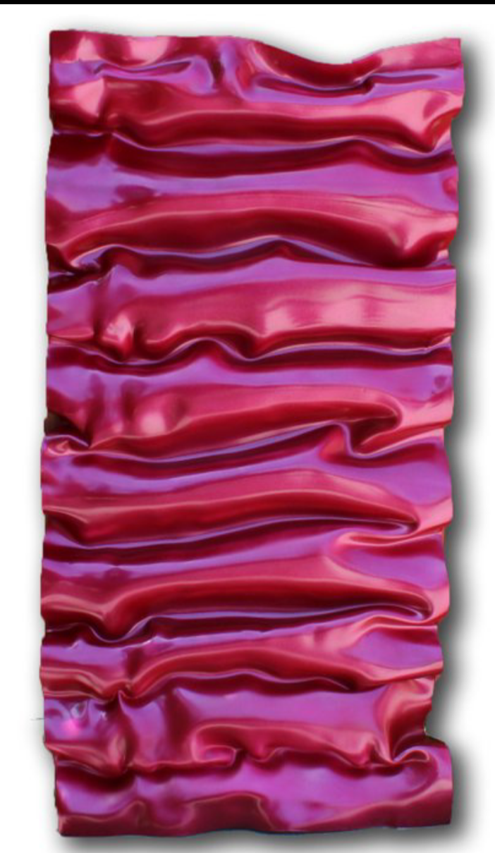 Sculpture Murale Contemporaine - "Vague de Magenta