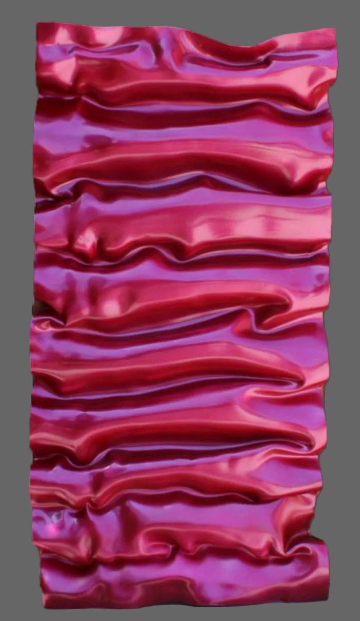 Sculpture Murale Contemporaine - "Vague de Magenta