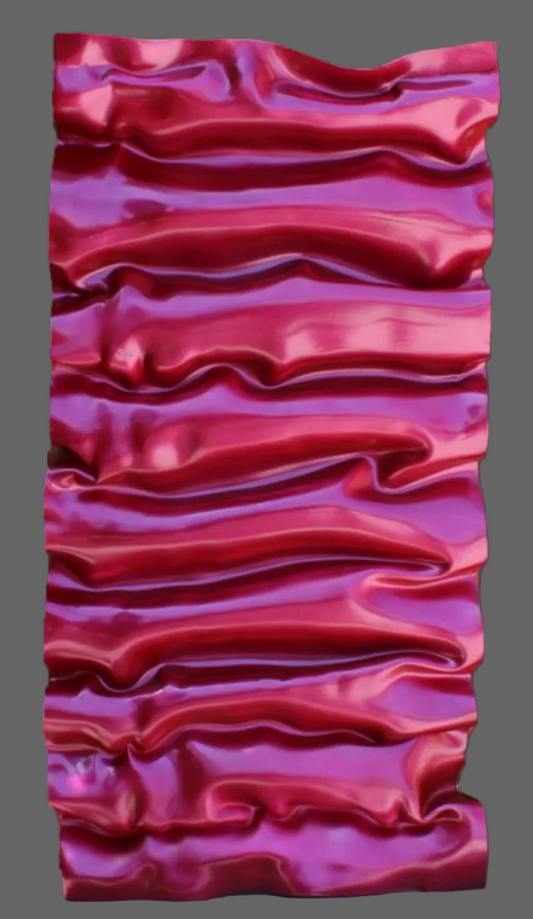 Sculpture Murale Contemporaine - "Vague de Magenta