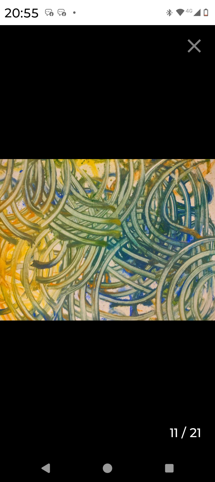 Tableau Abstrait Contemporain  – Énergie Organique & Courbes Entrelacée