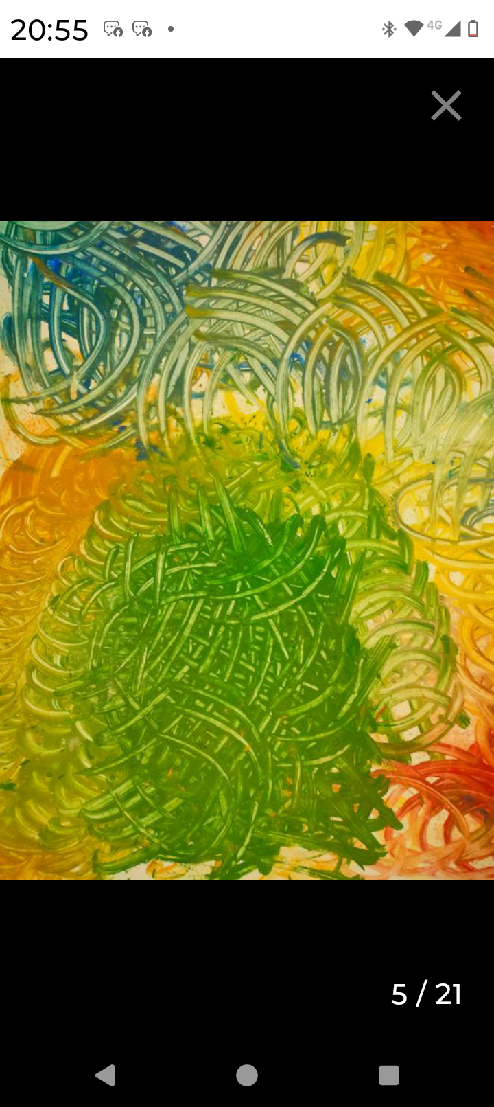 Tableau Abstrait Contemporain  – Énergie Organique & Courbes Entrelacée