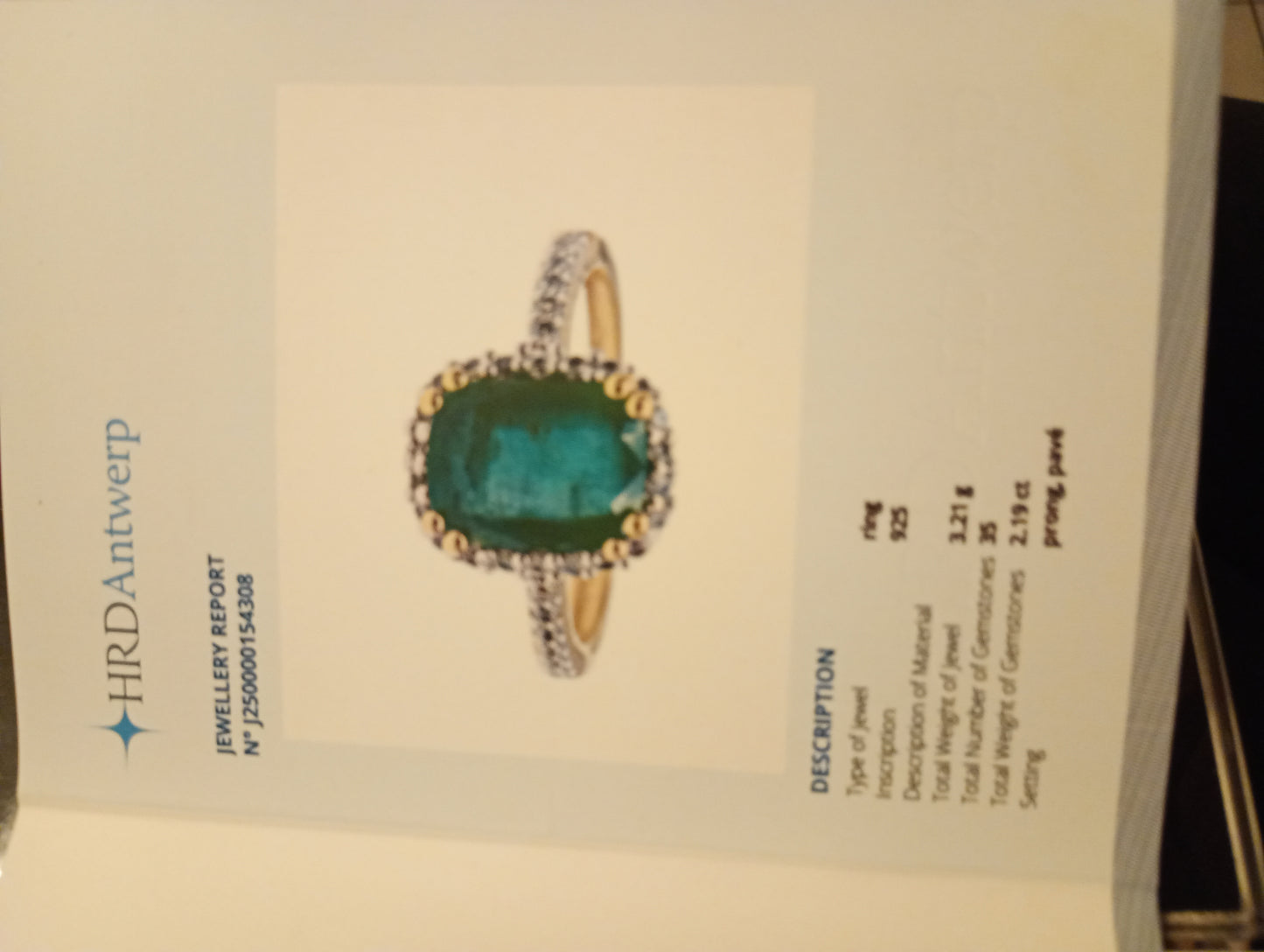 Bague Halo Émeraude & Argent Fin 925