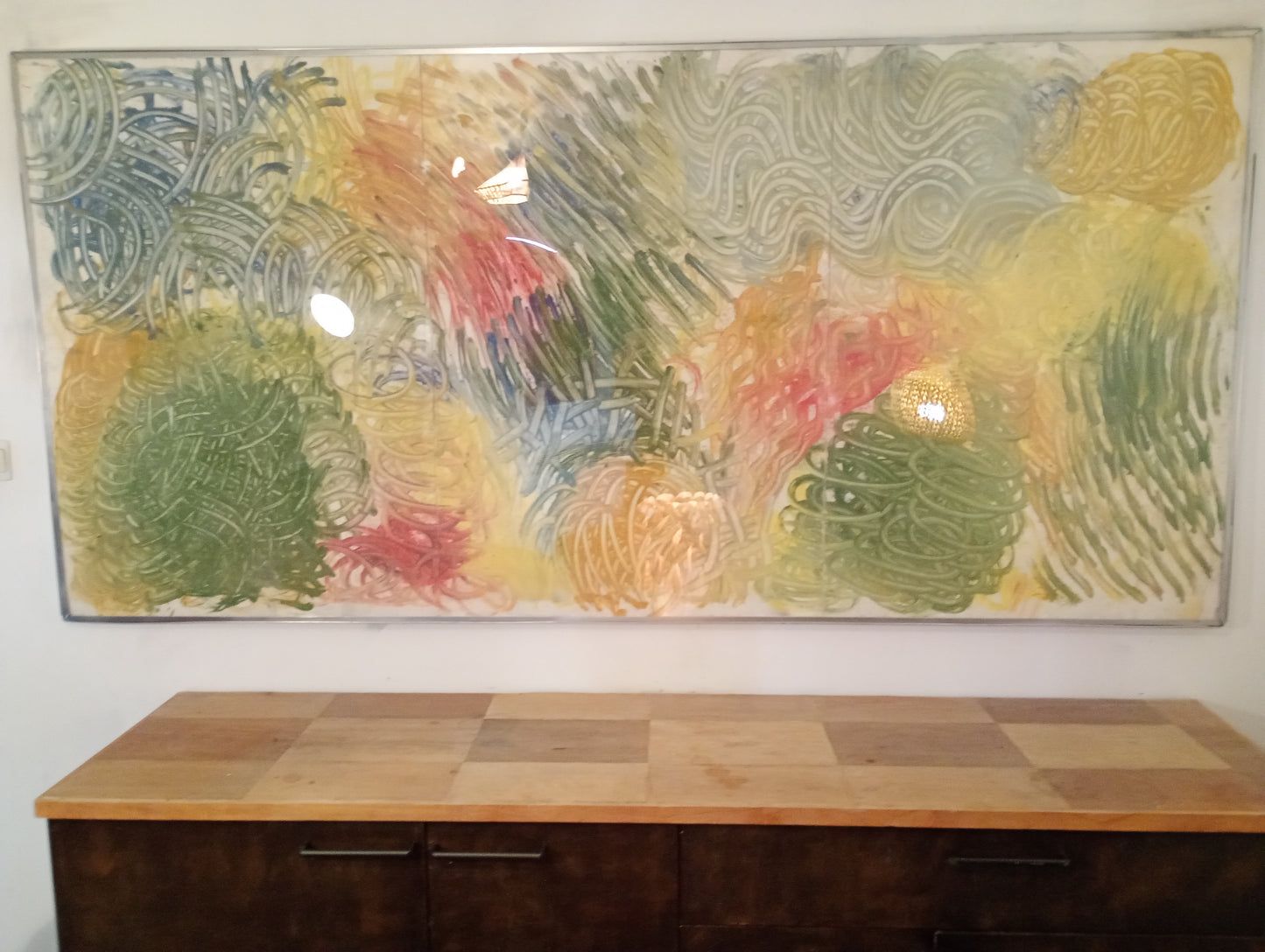 Tableau Abstrait Contemporain  – Énergie Organique & Courbes Entrelacée