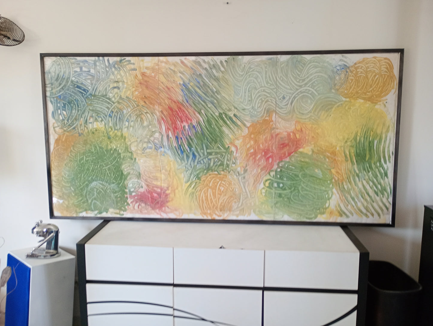 Tableau Abstrait Contemporain  – Énergie Organique & Courbes Entrelacée